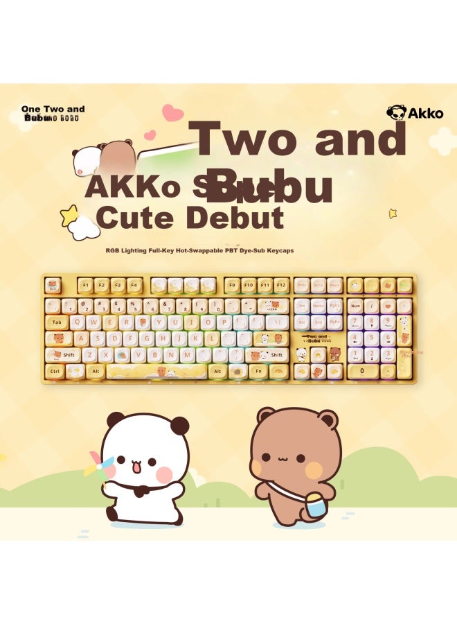 Akko 5108b Plus Yierhe Bubu Collaboration Tri-mode Wireless Mechanical Keyboard 108-key Hot-swappable Customizable Gaming Keyboard For Laptop