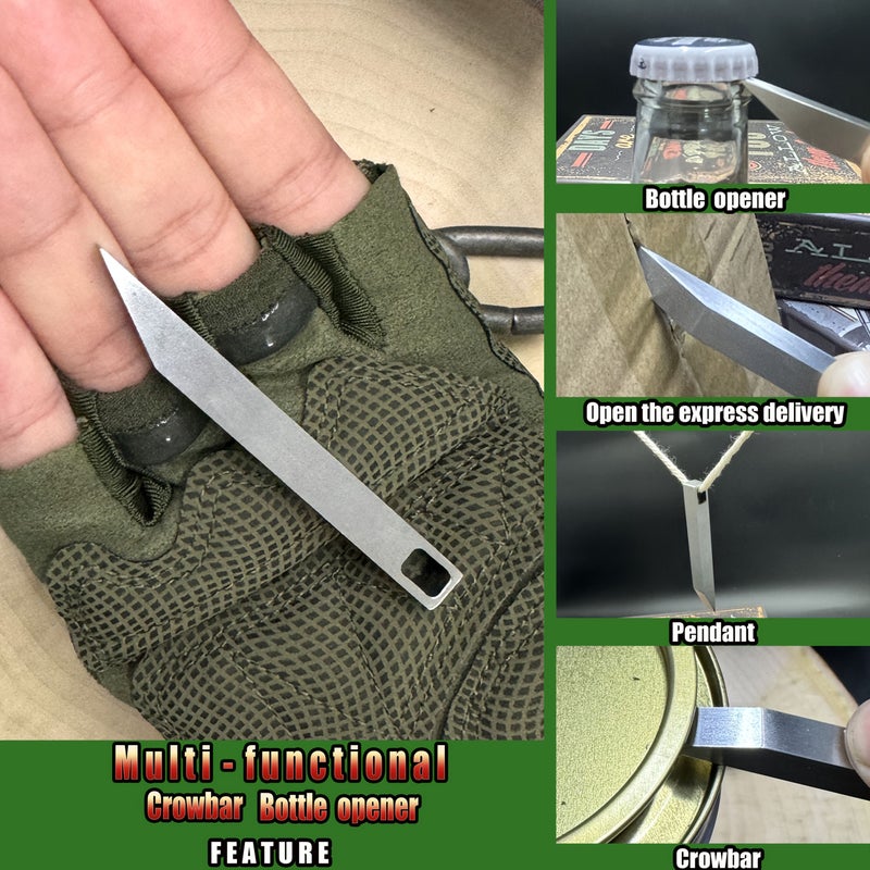 Stainless Steel Mini Pry Bar Multi Tool Keychain With Screwdriver And Box Opener Silvery - Image 5