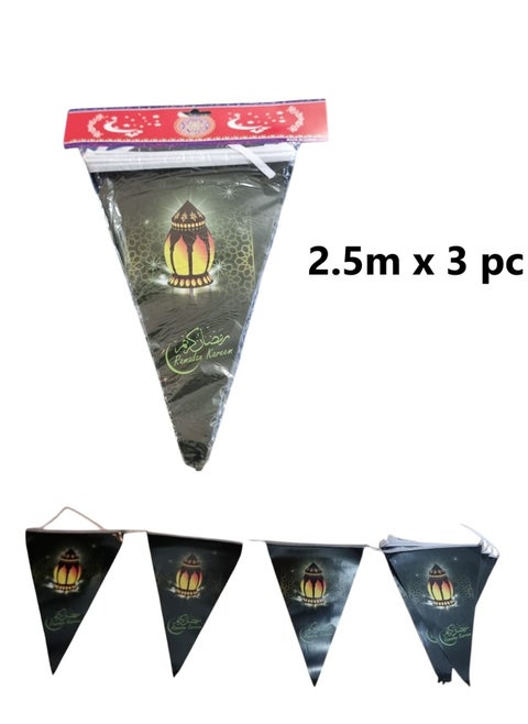 Ramadan Hanging Paper Decorative Flags 2.5m x (3pc)