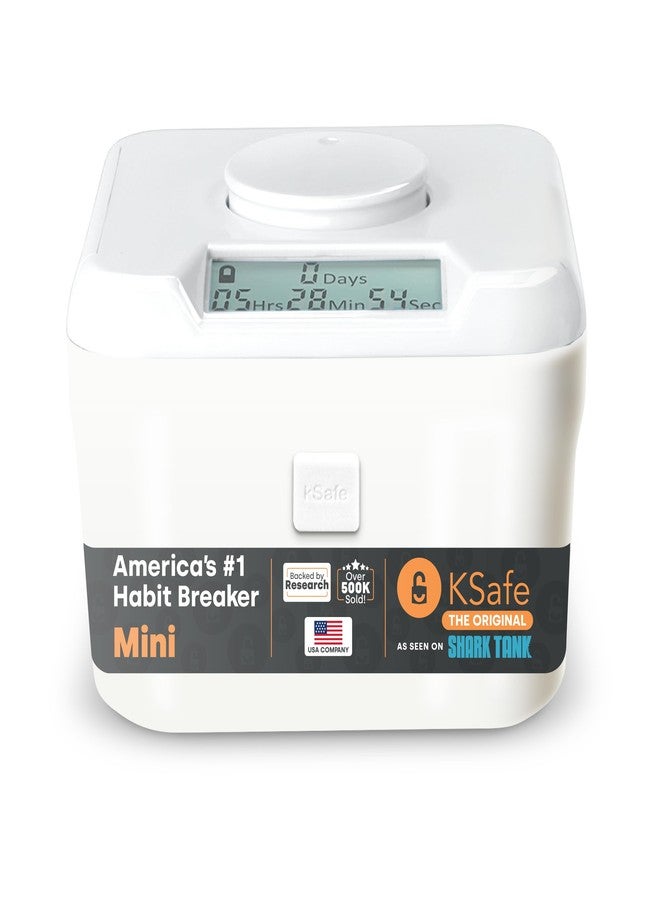 Kitchen Safe Time Lock Safe - Phone Safe Box with Timer, Timed Lock Box for Snacks & Valuables - KSafe Time Locking Container for Improved Self-Control (Mini, White Lid + 3.0” White Base) - Image 1
