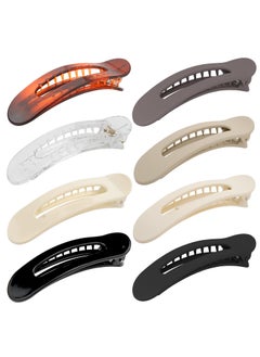 Hair Clips Set for Women  8 Pack Alligator Flat Claw French Barrettes for Sectioning and Styling Nonslip Large Duckbilled Clips