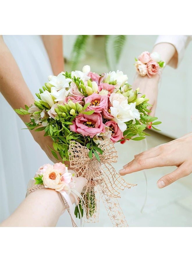 Lemon 4 Rolls Burlap Ribbon Natural Jute Burlap Lace,  Wrapping Ribbon for Crafts, Big Bows,  Wreaths, Outdoor Decoration, Gift Wrapping, Party DIY Home Decor - Image 3