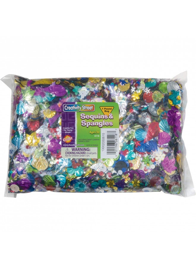 Creativity Street Sequins and Spangles Extra Large Bag - 1 lb - Assorted Colors and Styles - Image 1