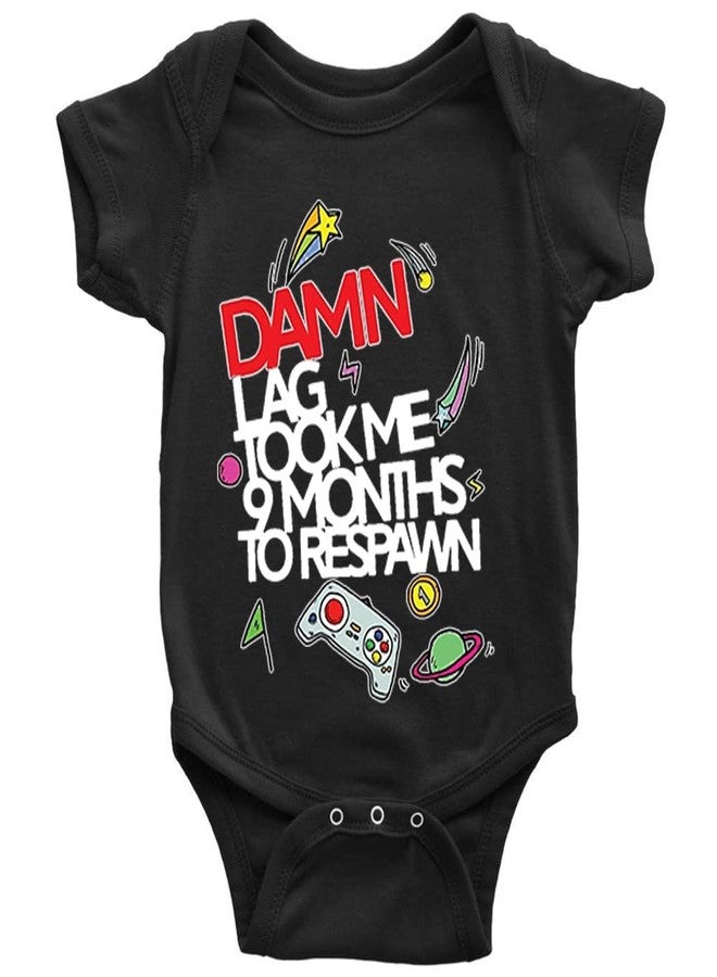 YCICIVDee Damn Lag - Baby Funny Video Game Daddy New Baby Bodysuit Short Sleeve Black 0-3 Months - Image 1