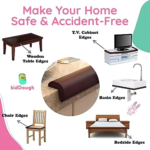 KidDough Baby Proofing Extra Thick Safety Strip, Furniture Edge and Corner Protector - 2 Mtrs Edge Guard for Kids Safety, Thick Rubber Corner Protector for Sharp Edges, Baby Safety Products - Image 4