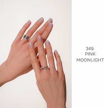 NAILOG Semi Cured Gel Nail Strips 20 Extra Long Stickers Glossy Long Lasting Soft Gel Finish Wrap Pink Moonlight - Image 2
