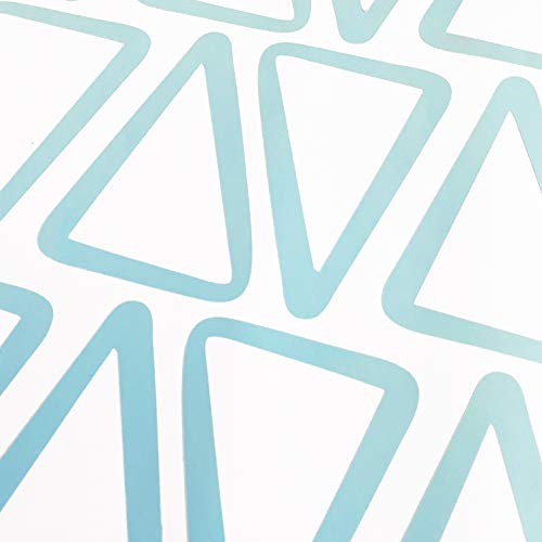 The Boho Design Hand Drawn Transparent Triangle Wall Decals Peel and Stick for Kids, Baby Bedroom Nursery and Living Room. 60 pcs Vinyl Wall Stickers Decor (Grey&Blue) - Image 5