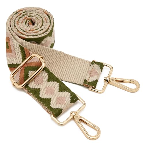 ZOOEASS Wide Shoulder Strap Adjustable Replacement Belt Guitar Style Crossbody Bag Handbag Strap Multicolor Canvas Straps(Wide:1.5in)(Color11) - Image 1