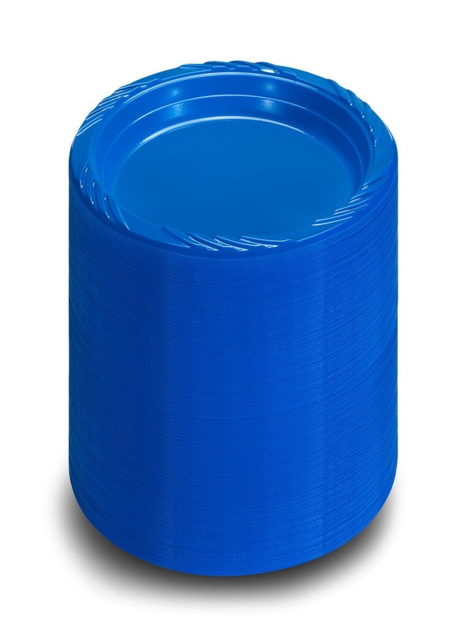 Munfix 6 Inch Blue Plastic Plates 100 Bulk Pack - Disposable Cake Plates for Dessert & Appetizers, BBQ, Party, Travel and Events, Microwavable Recyclable - Image 5