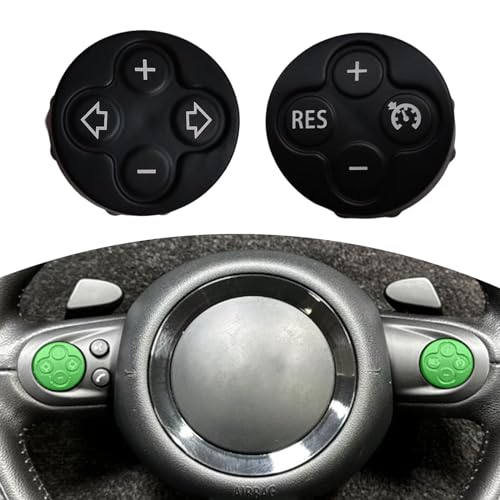 Copgge 3 Spoke Steering Wheel Multifunction Switch Cruise Control Cover and Volume Control Button Cover for Mini Cooper R55 R56 R57 R58 R59 R60 R61 2007-2015 (Volume Key + RES + Dial Cover, One Size) - Image 2