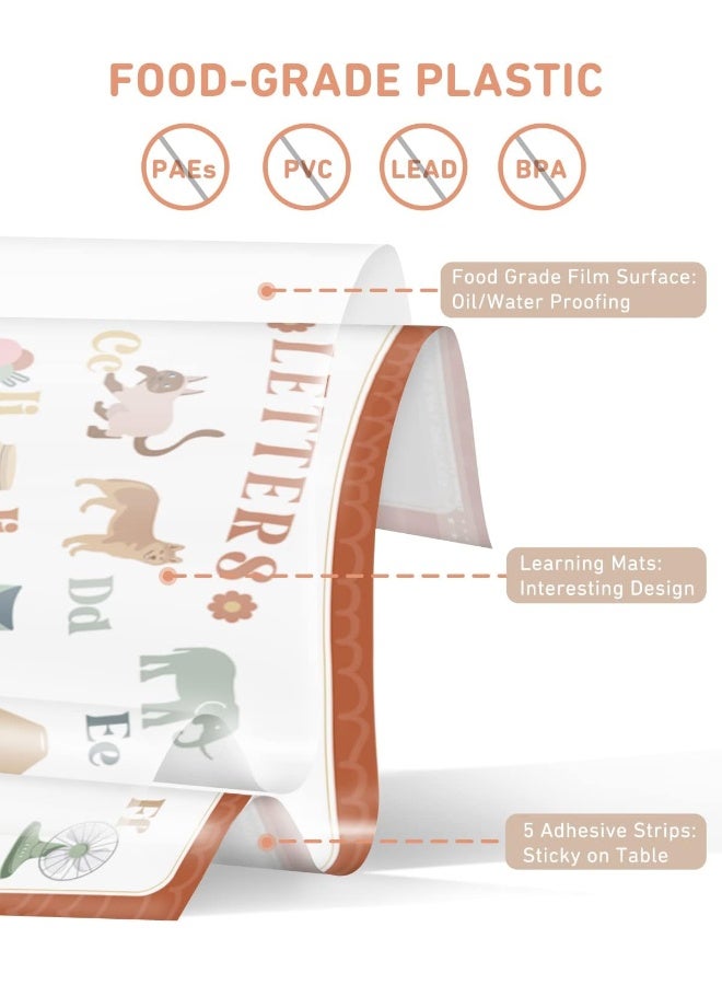 Babebay Disposable Placemats for Baby, 40 Pack Sticky Toddler Placemat for Restaurants, Dining Table, Party, Travel, 12" x 18" with 4 Designs - Image 4