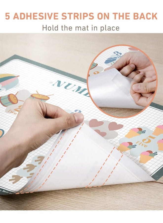 Babebay Disposable Placemats for Baby, 40 Pack Sticky Toddler Placemat for Restaurants, Dining Table, Party, Travel, 12" x 18" with 4 Designs - Image 5