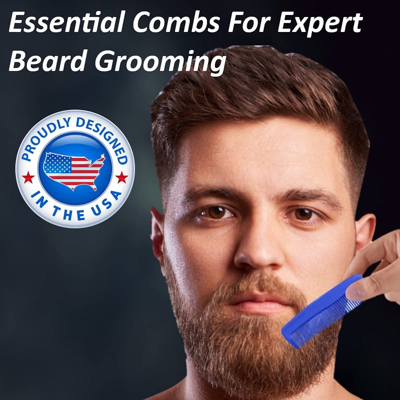 VERTEX Pocket Beard and Mustache Grooming Comb for Men - Travel-Friendly Shaping Tool with Stainless Steel Straightener for Trimming and Edging Goatees and Facial Hair - Image 5