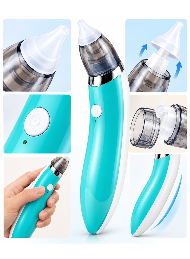 Electric Nasal Aspirator for Babies and Newborns, USB Rechargeable Nose Cleaner with 2 Silicone Tips and Transparent Chamber - Image 3