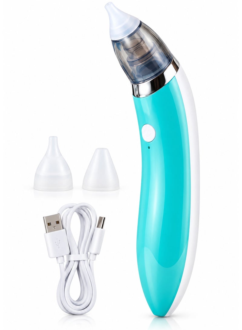 Electric Nasal Aspirator for Babies and Newborns, USB Rechargeable Nose Cleaner with 2 Silicone Tips and Transparent Chamber - Image 1