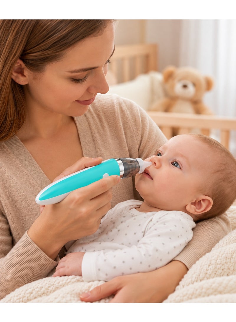 Electric Nasal Aspirator for Babies and Newborns, USB Rechargeable Nose Cleaner with 2 Silicone Tips and Transparent Chamber - Image 5