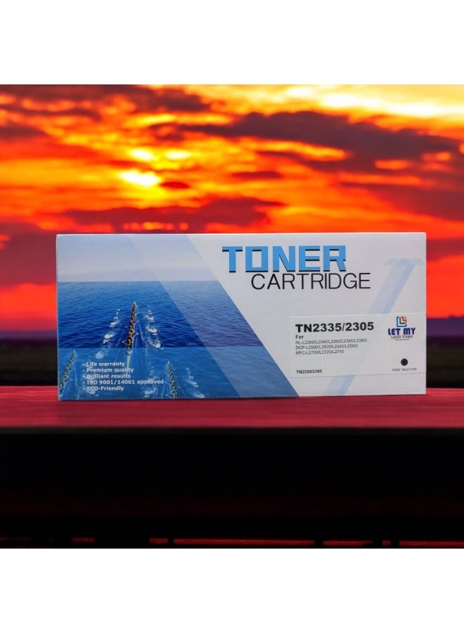 LET MY TN2305 Laser Toner BK (black) FOR HL-L2300/L2305/L2320/L2340/L2360/L2365/L2380, DCP-L2520/L2540/L2700, MFC-L2700/L2740 – Black - Image 1