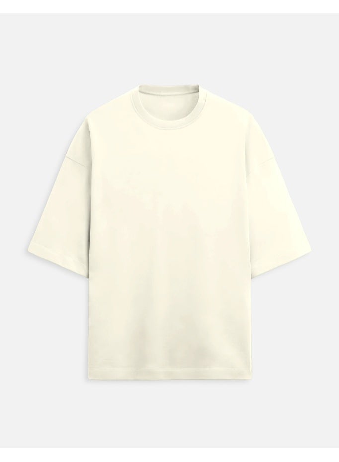 Shuyukh Unisex Heavyweight Oversized Terry T-Shirt 260 GSM Cotton Blend Drop Shoulder Loose Fit - Image 1