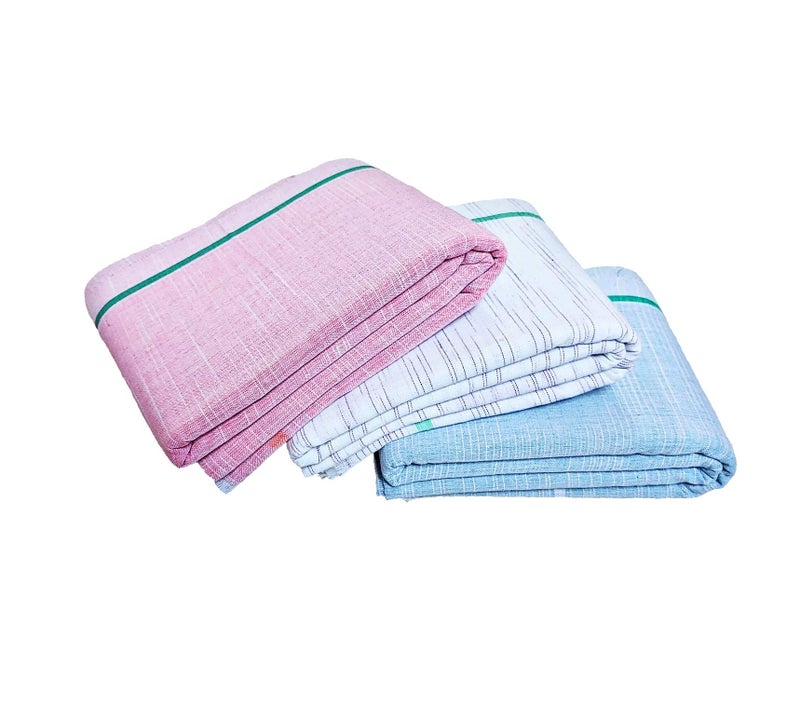 Mk weaves 100% Cotton Gamcha Bath Towel,31"x66" Multicolored (Pack of 3),XX-Large - Image 4
