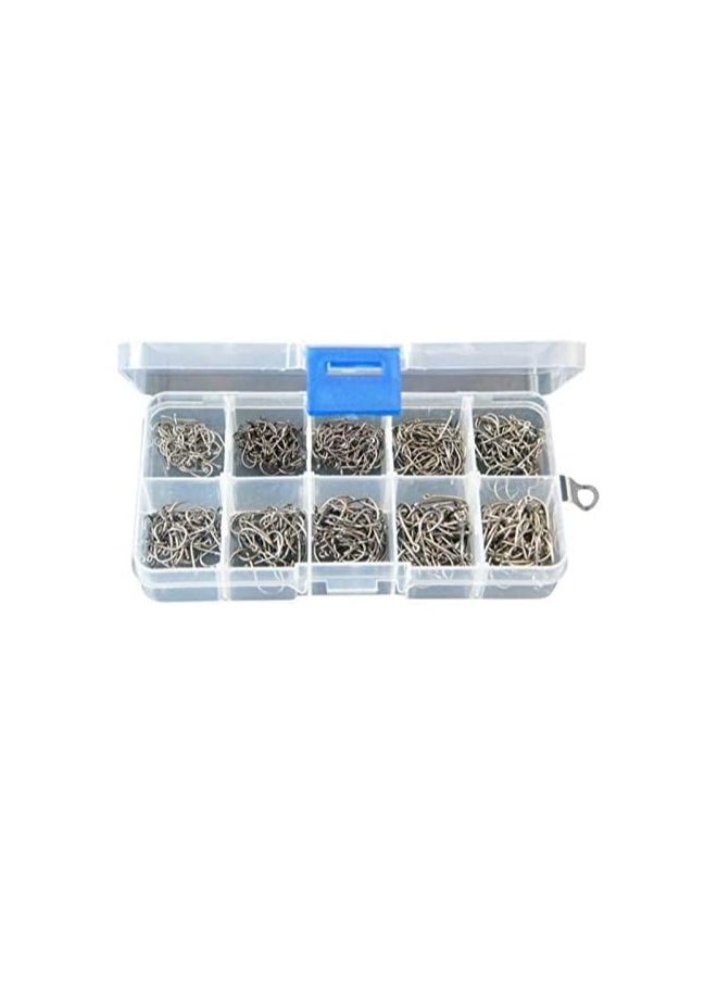 Generic Set of 500 fishing hooks in 10 different sizes with box  - Image 1