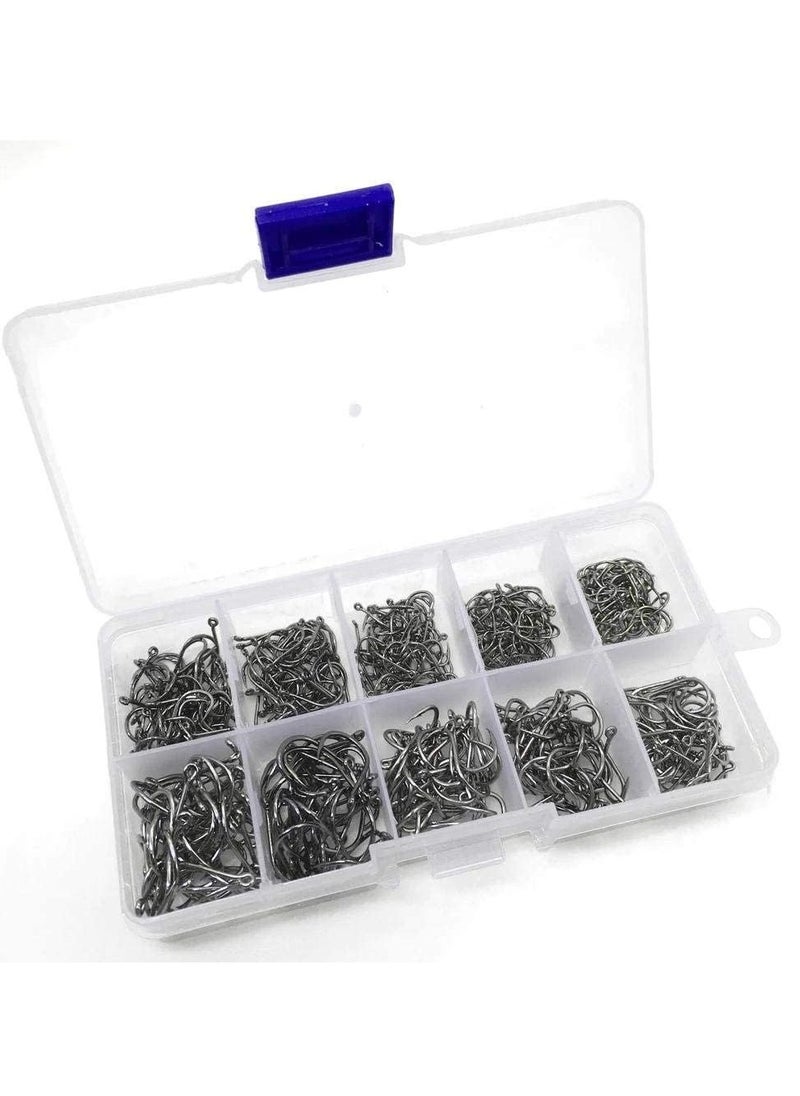 Generic Set of 500 fishing hooks in 10 different sizes with box  - Image 4