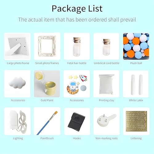 Koochie-Koo Baby Hand and Foot Casting Kit, Photo Frame Casting Baby Hand and Foot Prints, Keepsake Set with Frame and Clay, Ideal for New Born Babies, Blue, 0-2 Years (Set of 1) - Image 3