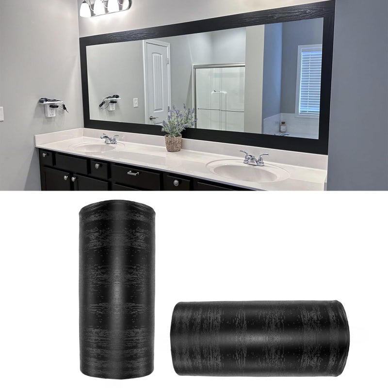 YESUS 11 Yards Black Wood Grain PVC Wallpaper Waterproof Peel Stick Removable Bathroom More 393 x 393