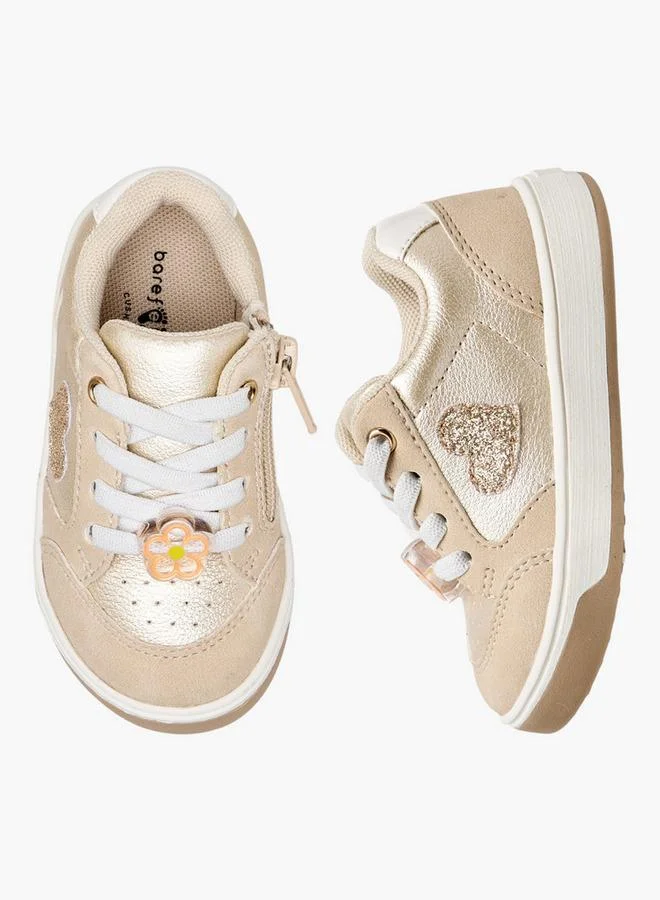 Barefeet Girls Heart Detail Sneakers
