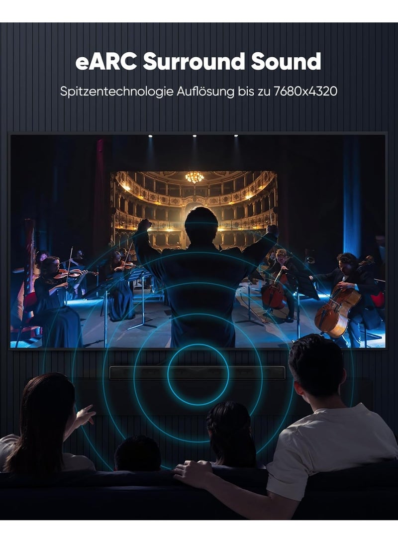 HDMI Cable 10m 8K – 48Gbps High-Speed, 8K@60Hz, 4K@120Hz, 7680P, eARC, HDCP 2.2 & 2.3, DTS:X, Dynamic HDR 10 – Compatible with PS5/PS4/PS3 - Image 4