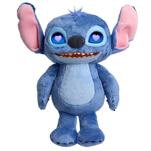 Just Play Disney Stitch Just Play Many Moods 14inch Interactive Plush 50 Sounds Effects LCD Eyes Inspired by Disneys New LiveAction Lilo Stitch Movie Toy for Fans Girls Boys Kids 3 - Image 1