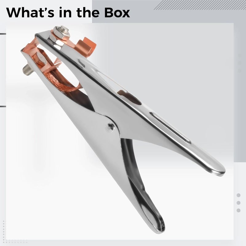 500A Welding Ground Clamp With Lug, Copper A-Shape Heavy Duty Clamp, 2.9 In Jaw Opening For Welding Machine - Image 4