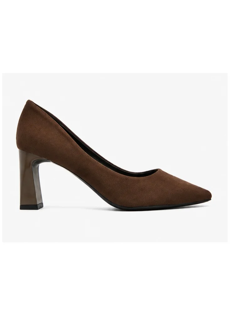 Block Mid Heel Classic Pointed Toe Pumps