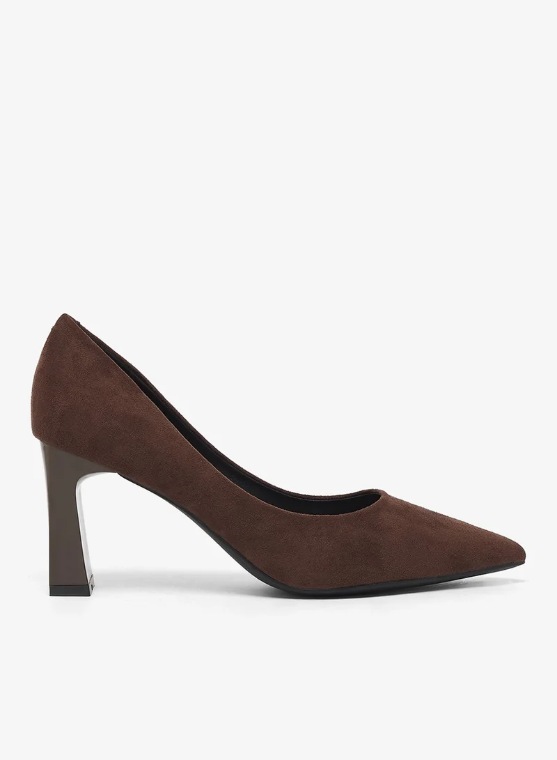 Ella Block Mid Heel Classic Pointed Toe Pumps