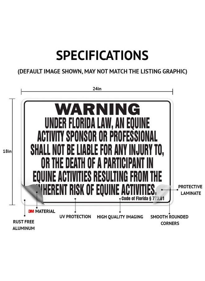 SignMission - Colorado Equine Sign Activity Liability Warning Statute Horse Farm Barn Stable 18" X 24" Aluminum - Image 1
