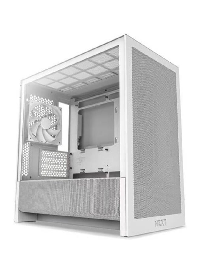 NZXT H3 Flow, Micro-ATX Mid-Tower PC Case High Airflow Design, Tempered Glass Side Panel, Compact Form Factor, Front I/O with USB-C and USB 3.2 Gen 1, White | CC-H31FW-01  - Image 1