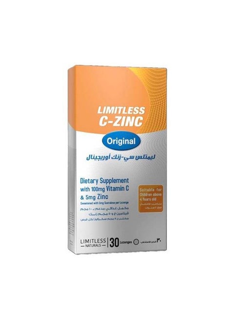 C Zinc Original - vitamin C & Zinc - For Enhanced Immunity - 30 Lozenges.