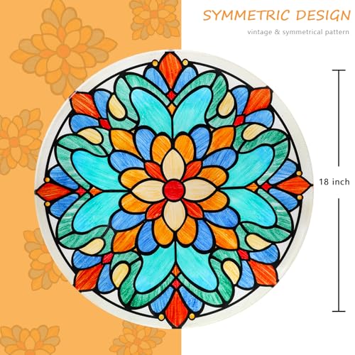 MUMTOP Bird Bath-Bird Baths for Outdoors - Glass Large Bird Bath Bowl with Metal Stand, Symmetrical Patterns Bird Feeders for Outside and Garden, Patio,Lawn Decor - Image 3