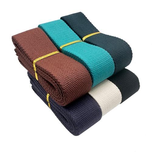 Dortrue 1.5 Inch Heavy Cotton Webbing 18 Yards 6 Colors Mixed Webbing Straps for Bags Handles,Tote Bag Webbing，Cloth Belt,Making Outdoor Supplies - Image 1