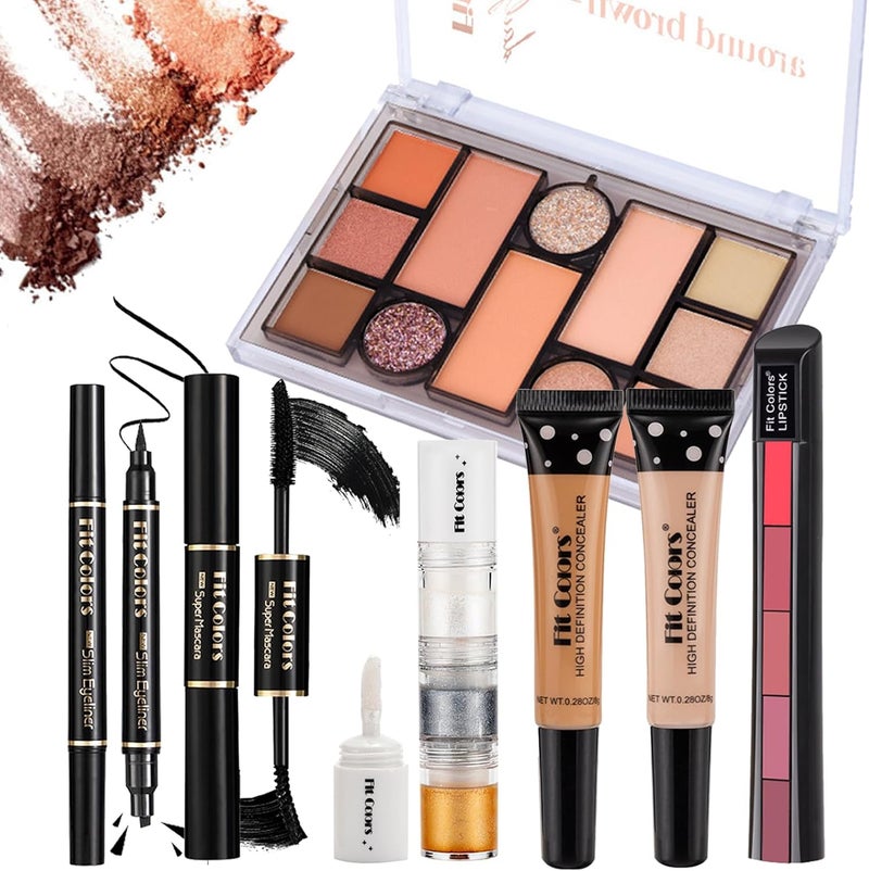 Professional Makeup SetMKNZOME Essential Make Up Set With Cosmetic Bag Portable Travel Makeup Palette Birthday Xmas Gift Set Makeup Brush Set Eyeshadow Foundation Lip Gloss for Teenagers Adults
