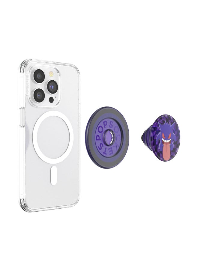 POPSOCKETS - MagSafe PopGrip Licensed | Magnetic Phone Grip & Stand, Strong Magnet, for iPhone 15/14/13/12 & MagSafe Cases, Included Adapter Ring for non-MagSafe Phones & Cases - Pokemon Ghost Gengar - Image 1
