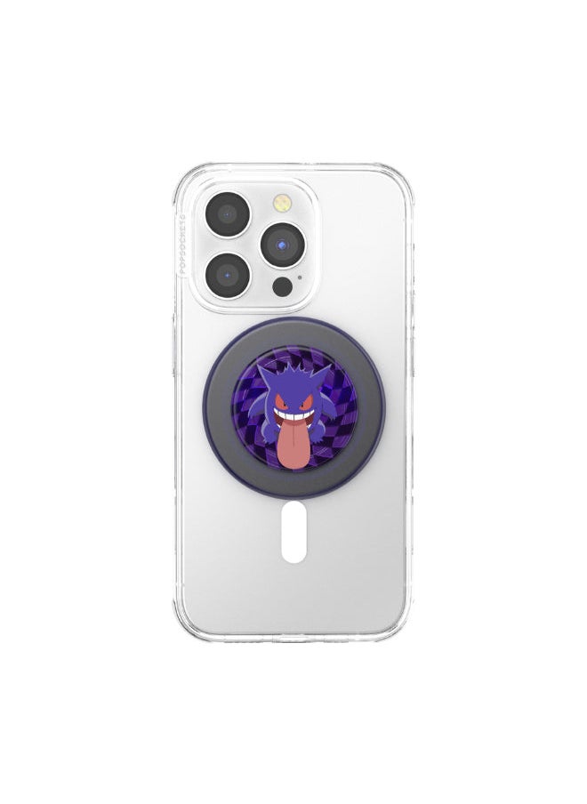 POPSOCKETS - MagSafe PopGrip Licensed | Magnetic Phone Grip & Stand, Strong Magnet, for iPhone 15/14/13/12 & MagSafe Cases, Included Adapter Ring for non-MagSafe Phones & Cases - Pokemon Ghost Gengar - Image 1