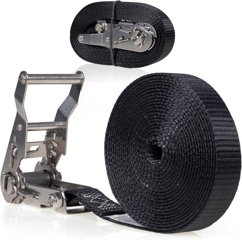 US Cargo Control Stainless Steel Ratchet Strap Tie Down - 2 Pack - Image 1