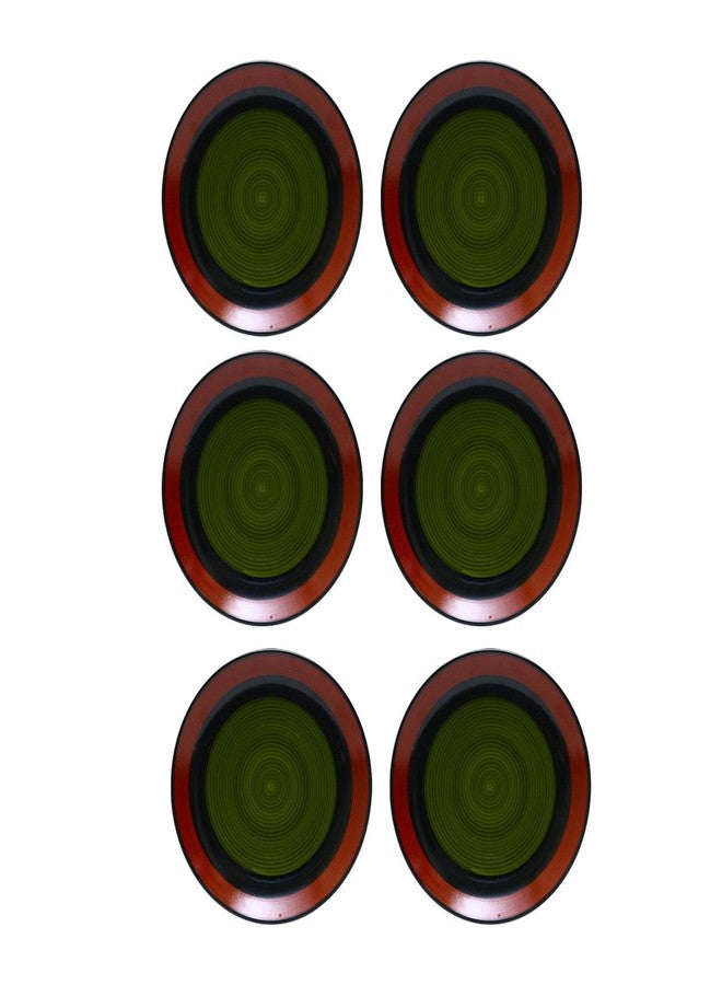 كافيين طبق تشاندراكاري أخضر مصنوع يدويًا من السيراميك من كافيين، مقاس ربع بوصة (مجموعة من 6 قطع، آمن للاستخدام في غسالة الصحون والميكروويف) - Image 1