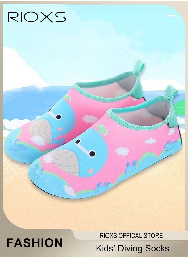 RIOXS Kids Water Shoes Beach Socks, Toddler Baby Girls Boys Barefoot, Quick-Dry Non-Slip Swim Socks, Quick-Dry Non-Slip Diving Socks, Sports Shoes For Kid In Beach Swimming Pool Water Park, Barefoot Aqua Socks Shoes  - Image 1