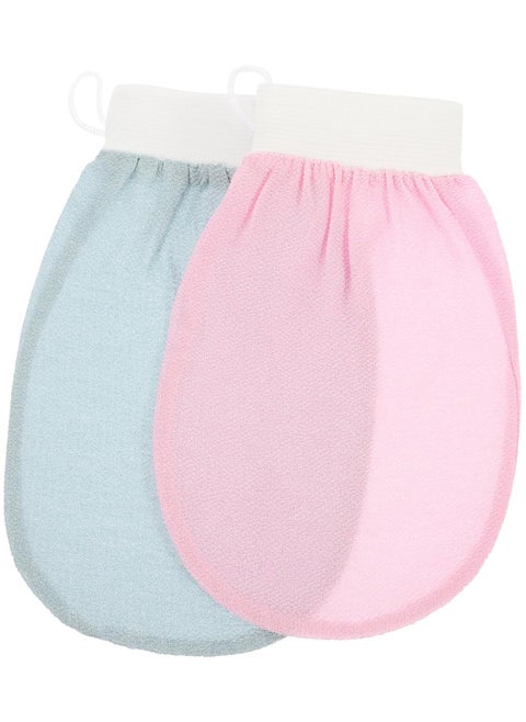 2pcs Rayon Exfoliating Shower Gloves, Washcloths Deep Exfoliating Glove, Shower Mitts, Not Hurt