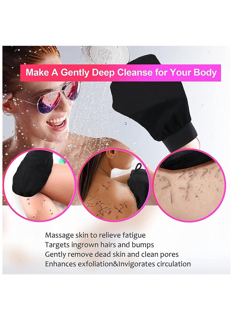 2pcs Rayon Exfoliating Shower Gloves, Washcloths Deep Exfoliating Glove, Shower Mitts, Not Hurt