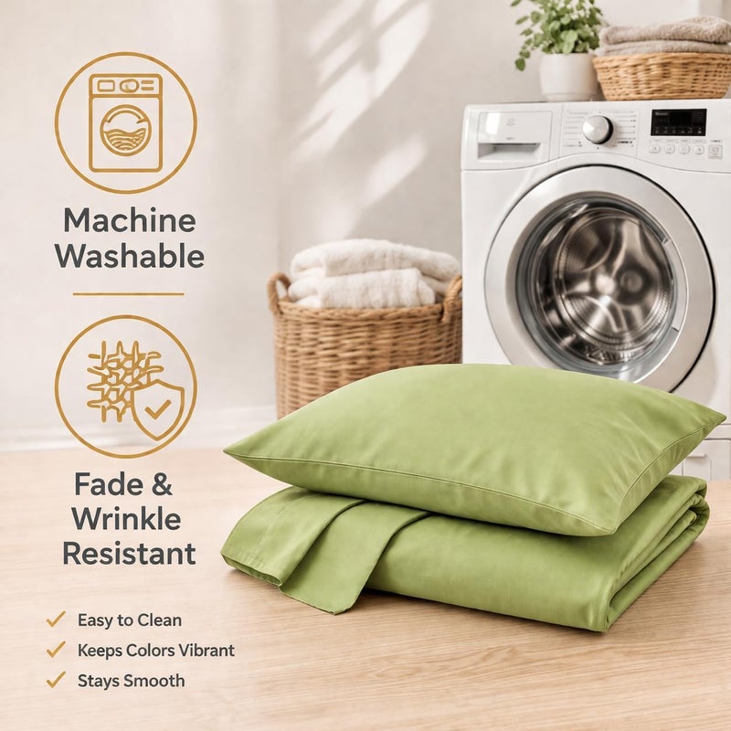 EVOLIVE Ultra Soft Brushed Microfiber Standard Size 20"x30" Pillowcases Pair Set of 2 with Envelope Closure (20"x30" Standard, Sage) - Image 4