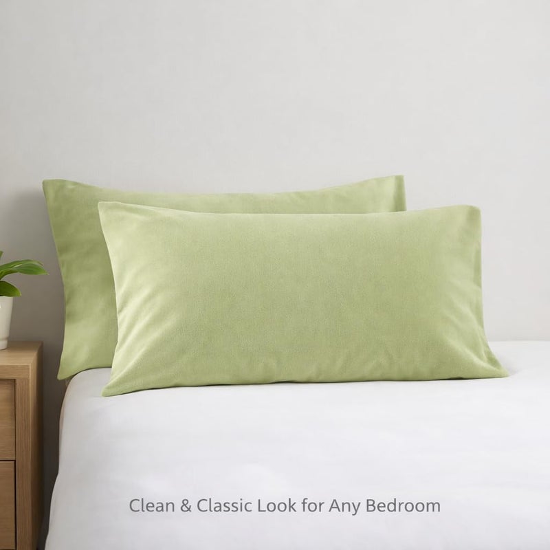 EVOLIVE Ultra Soft Brushed Microfiber Standard Size 20"x30" Pillowcases Pair Set of 2 with Envelope Closure (20"x30" Standard, Sage) - Image 5