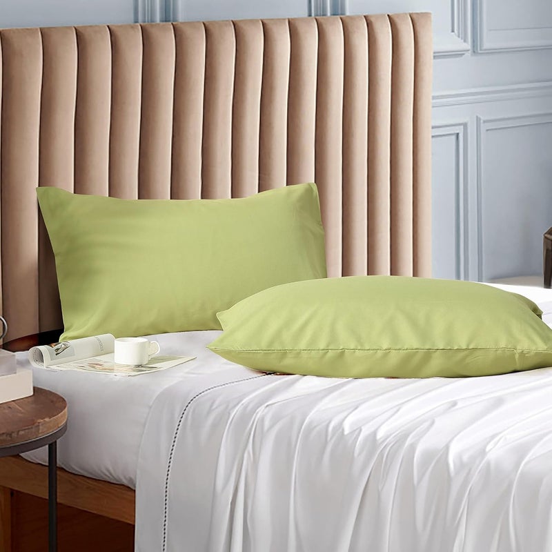 EVOLIVE Ultra Soft Brushed Microfiber Standard Size 20"x30" Pillowcases Pair Set of 2 with Envelope Closure (20"x30" Standard, Sage) - Image 1