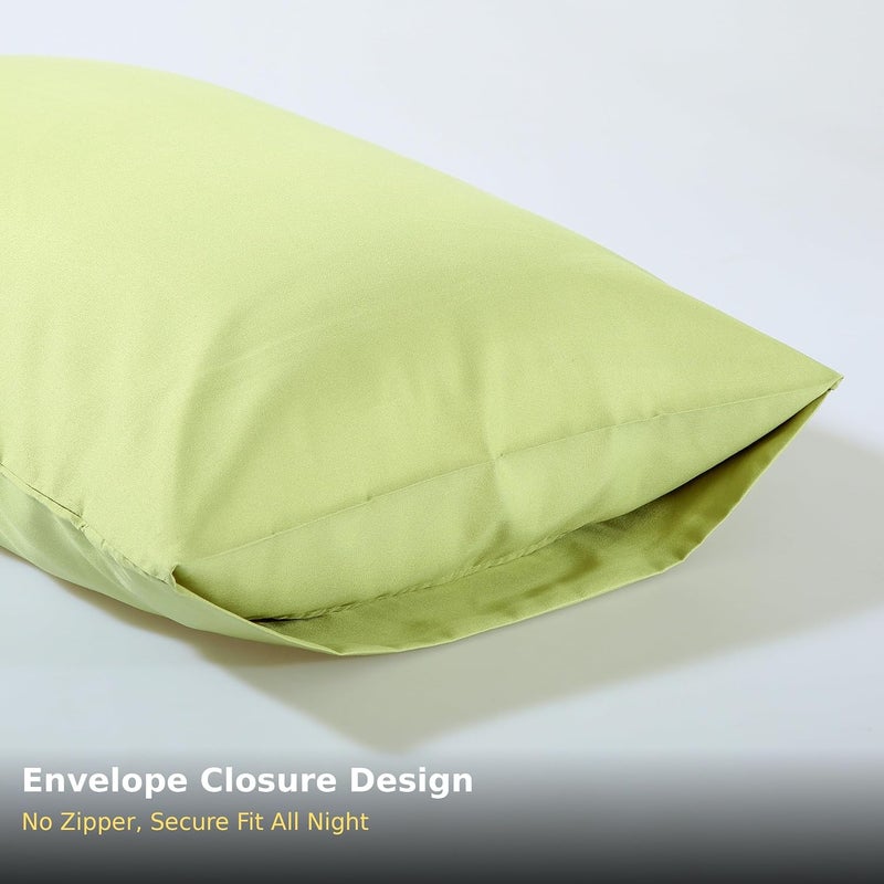 EVOLIVE Ultra Soft Brushed Microfiber Standard Size 20"x30" Pillowcases Pair Set of 2 with Envelope Closure (20"x30" Standard, Sage) - Image 3